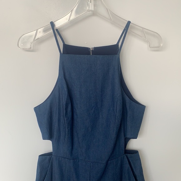 BCBGeneration | Navy Blue Cut-out Crop Jumpsuit 6 - Picture 5 of 15
